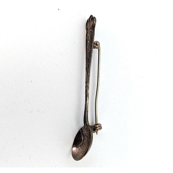 Sterling Silver Salt Spoon Brooch Signed BMCO Sterling - Picture 3 of 6